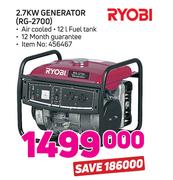 Ryobi 2.7Kw Generator RG-2700