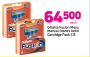 Gillette Fusion Mens Manual Blades Refill Cartridge Pack 4’s-Each