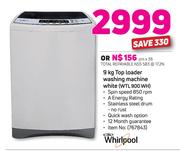 Whirlpool 9Kg Top Loader Washing Machine White WTL 900 WH