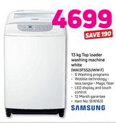 Samsung 13Kg Top Loader Washing Machine White WA13F5S2UWW F 