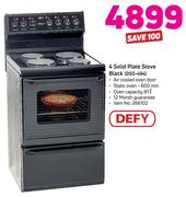Defy 4 Solid Plate Stove Black DSS-494