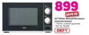 Defy 20L White Manual Microwave MDM0367 WM203
