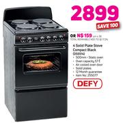 Defy 4 Solid Plate Stove Compact Black DSSS514