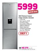 Defy 365L Bottom Freezer Fridge Metallic DAC660