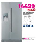 Samsung 660Ltr Side By Side Fridge Water And Ice Dispenser Metallic RSA1DHMG1 XFA