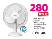 Logik 40cm Desk Fan LT-40D01