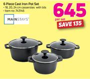 Mainstays 6 Piece Cast Iron Pot Set-Per Set