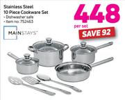 Mainstays 10 Piece Stainless Steel Cookware Set-Per Set