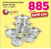 Tissoli 12 Piece Stainless Steel Saphir Pot Set-Per Set