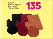 Tuftcraft 3-Piece Embossed Bath Mat Set-Per Set