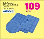 Waltex Bella 3-Piece Bath Mat Set-Per Set 