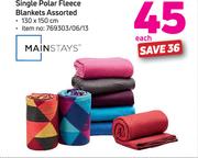 Mainstays Single Polar Fleece Blankets-Each