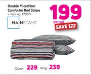 Mainstays King Microfiber Comforter Red Stripe-Per Set