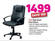 York High Back Chair Black