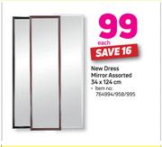 New Dress Mirror 34 x 124cm-Each