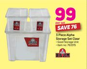 Big Jim 3-Piece Alpha Storage Set Clear-Per Set