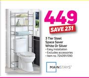 Mainstays 3 Tier Steel Space Saver White Or Silver