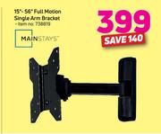 Mainstays 15”-56” Full Motion Single Arm Bracket