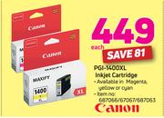 Canon PGI-1400XL Inkjet Cartridge-Each