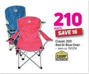 Camp Master Classic 200 Red Or Blue Chair-Each