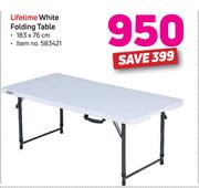 Lifetime White Foldable Table