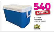 Camp Master 50Ltr Blue Cooler Box