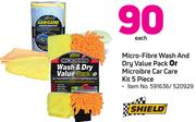 Shield Micro Fibre Wash & Dry Value Pack Or Microfibre Car Care Kit 5 Piece-Each