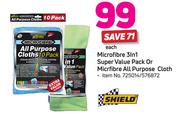 Shield Microfibre 3 In 1 Super Value Pack Or Microfiber All Purpose Cloth-Each