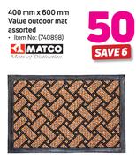 Matco 400mm x 600mm Value Outdoor Mat Assorted