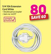 Simple Choice 5M 10A Extension Cord White