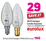 Eurolux 28W Halogen Candle Assorted-Each
