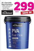 Homestead 20L Fast Hide Matt PVA Paints