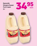 Nammilk Omaere Sweet Full Cream-2Ltr Each