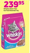 Whiskas Adult 1 Year Cat Food Assorted-4Kg