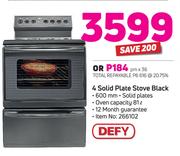 Defy 4 Solid Plate Stove Black