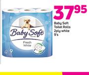Baby Soft Toilet Rolls 2 Ply White 9's