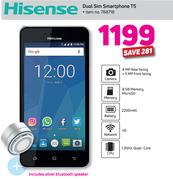 Hisense Dual Sim Smartphone T5 Including Silver Bluetooth Speaker