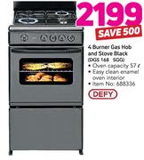 Defy 4 Burner Gas Hob And Stove Black DGS 168 SGG