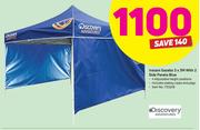 Discovery Adventures Instant Gazebpo 3 x 3m With 2 Side Panels Blue Including Stability Ropes & Pegs