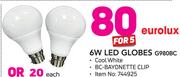 Eurolux 6W LED Globes G980BC-Each