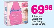 Johnsons Gentle All Over Baby Wipes-288's