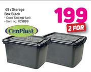 Cenplast 45Ltr Storage Box Black-For 2