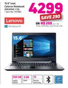 Lenovo 15.6" Intel Celeron Notebook Ideapad 110