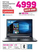 Lenovo 15.6" Intel Pentium Quad Core Notebook Ideapad 110