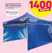 Discovery Adventure Instant Gazebo 3x3M With 2 Side Panels, Stability Rops & Pegs.