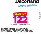 Decorland Ready-Made 25mm PVC Venetian Blinds (Espresso) 600x1000mm