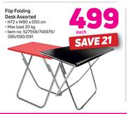 Flip Folding Desk Assorted 72x80x50cm-Each