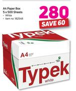 Typek A4 White Paper Box-5x500 Sheets