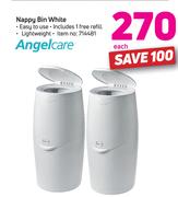 Angelcare Nappy Bin White Including 1 Free Refill