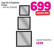 Jogo de 3 espelhos Pretos